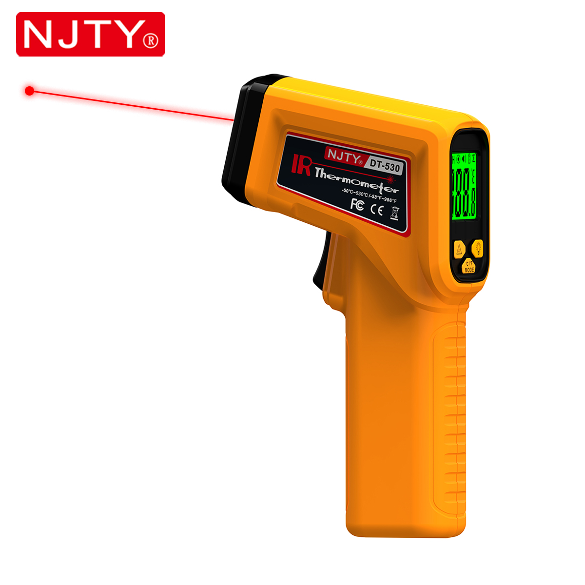 Industrial Laser Thermometer - NJTY Infraroodthermometer Laser Contactloos temperatuurpistool Industrieel