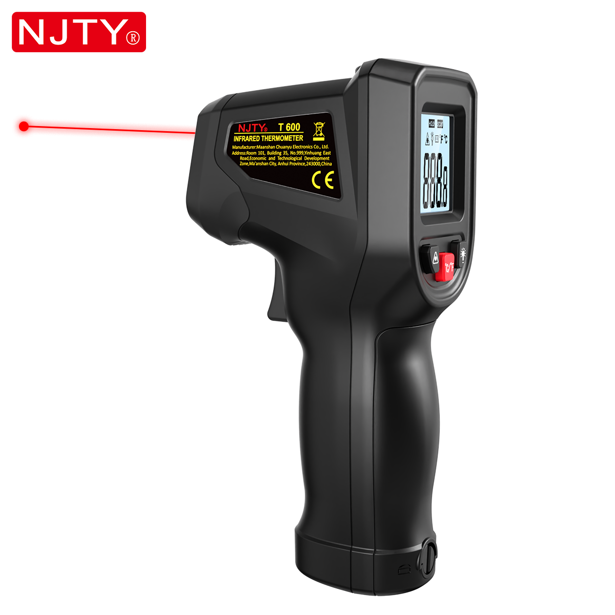 Industrial Laser Thermometer - NJTY T600 Infraroodthermometerpistool Contactloos -58 °