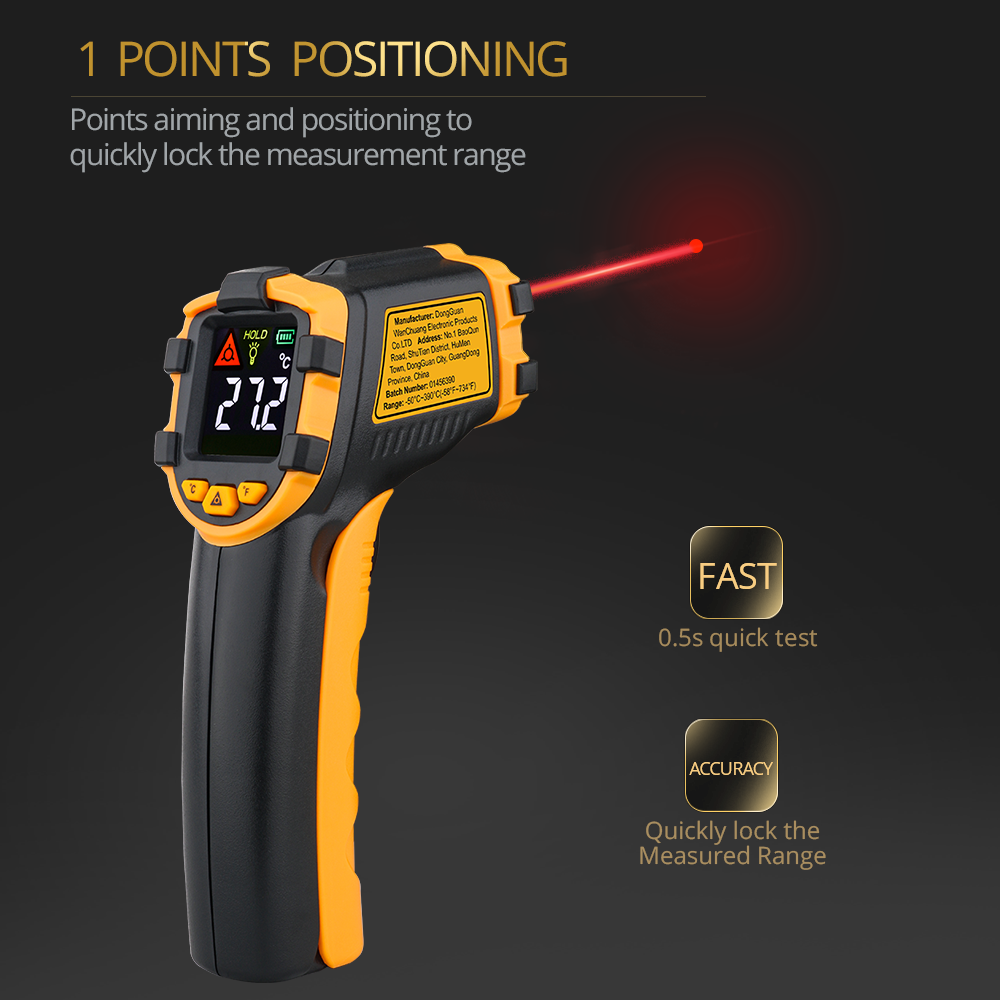 LCD-lasermeter Digitale infrar - Industrial Laser Thermometer recensie en prijs