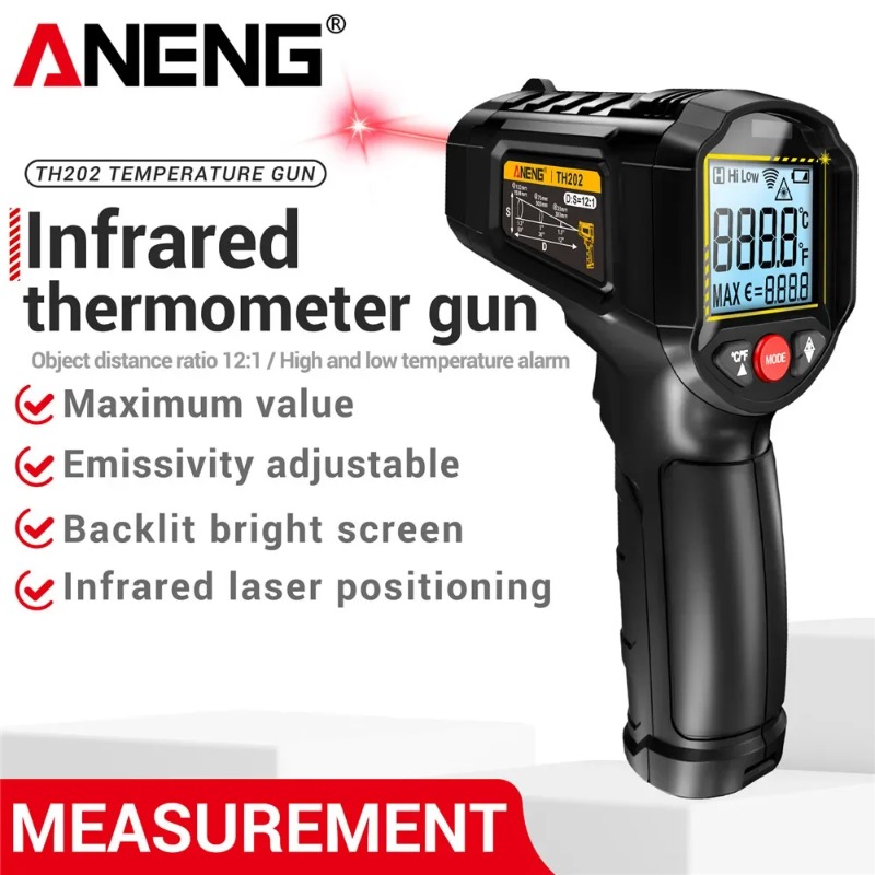ANENG TH202 Industriële handth - Industrial Laser Thermometer recensie en prijs