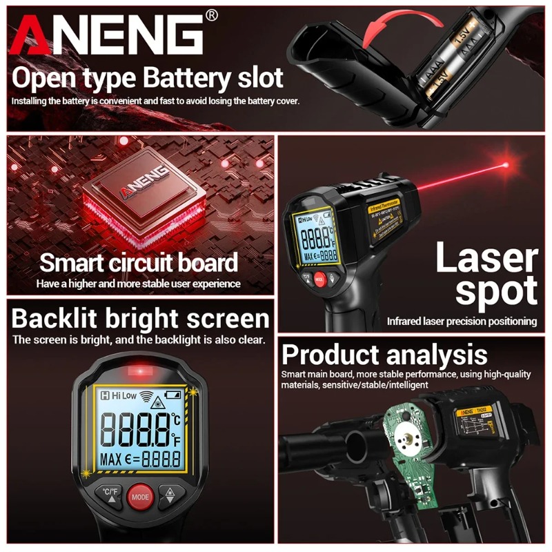 ANENG TH202 Industriële handth - Industrial Laser Thermometer recensie en prijs
