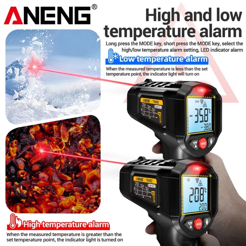 ANENG TH202 Industriële handth - Industrial Laser Thermometer recensie en prijs