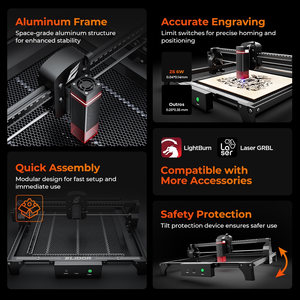 ELIDOR Z6 6W lasergraveerder e - Industrial Laser Diode recensie en prijs